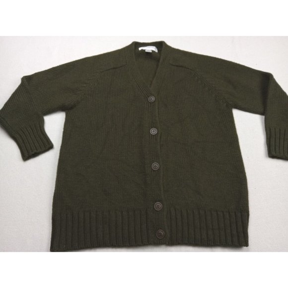 Jones New York Sweaters - Vintage Jones New York Sport Grunge Style Cardigan Military Green Sz M 50% Wool